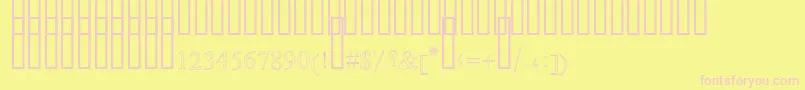 DiwaniOutlineShaded-Schriftart – Rosa Schriften auf gelbem Hintergrund