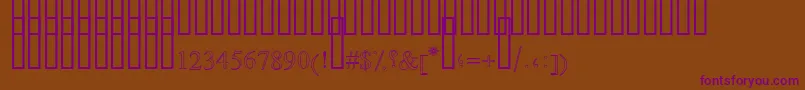 DiwaniOutlineShaded-Schriftart – Violette Schriften auf braunem Hintergrund