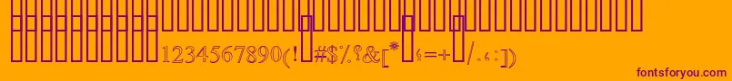 DiwaniOutlineShaded-Schriftart – Violette Schriften auf orangefarbenem Hintergrund