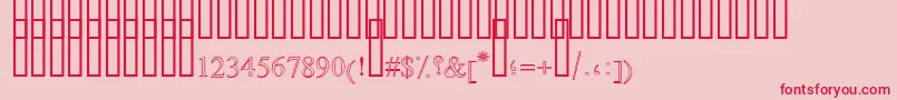 DiwaniOutlineShaded Font – Red Fonts on Pink Background