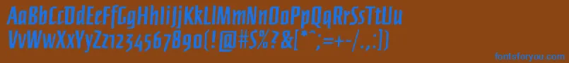 フォントFfnewberlinboldrough – 茶色の背景に青い文字