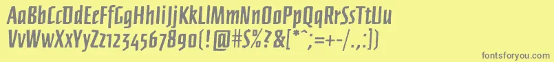 フォントFfnewberlinboldrough – 黄色の背景に灰色の文字