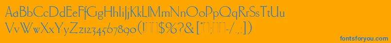 CarltonPlain Font – Blue Fonts on Orange Background