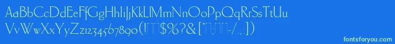 CarltonPlain Font – Green Fonts on Blue Background