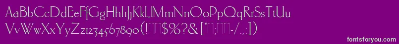 CarltonPlain Font – Green Fonts on Purple Background