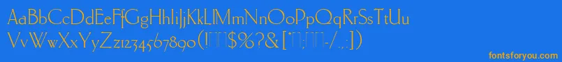 CarltonPlain Font – Orange Fonts on Blue Background