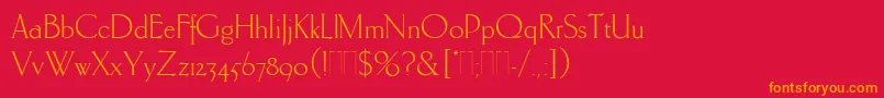 CarltonPlain Font – Orange Fonts on Red Background