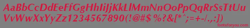 OptaneBoldItalic Font – Red Fonts on Gray Background