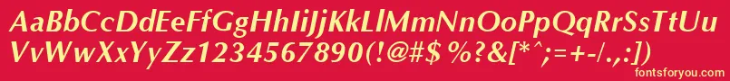 OptaneBoldItalic Font – Yellow Fonts on Red Background