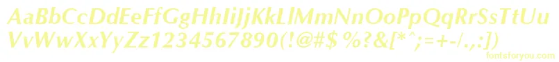 OptaneBoldItalic Font – Yellow Fonts on White Background