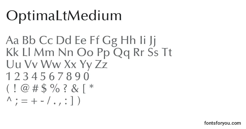 Fuente OptimaLtMedium - alfabeto, números, caracteres especiales