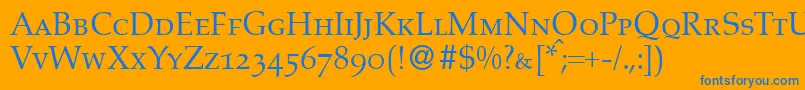 A760RomanSmcRegular Font – Blue Fonts on Orange Background