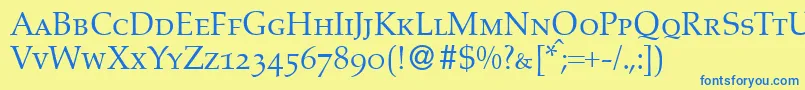 Police A760RomanSmcRegular – polices bleues sur fond jaune