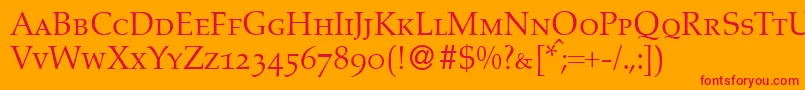 A760RomanSmcRegular Font – Red Fonts on Orange Background