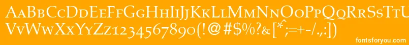 A760RomanSmcRegular-Schriftart – Weiße Schriften auf orangefarbenem Hintergrund