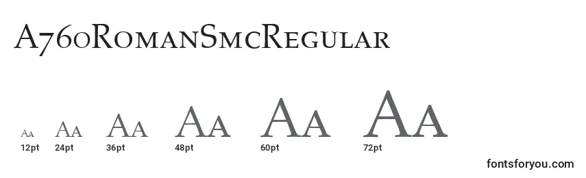Размеры шрифта A760RomanSmcRegular