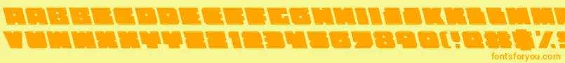 Fonte AnakefkaLeftalic – fontes laranjas em um fundo amarelo