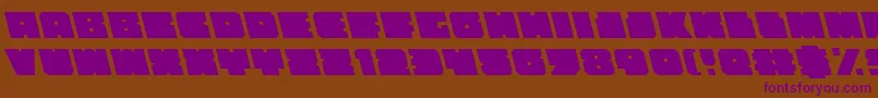 AnakefkaLeftalic-Schriftart – Violette Schriften auf braunem Hintergrund