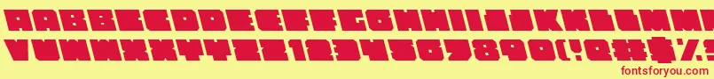 AnakefkaLeftalic Font – Red Fonts on Yellow Background