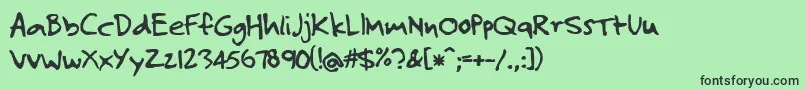 JosefXuerebsTwoAndAHalfMen Font – Black Fonts on Green Background