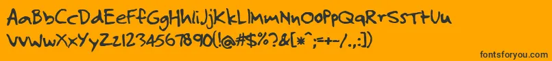 JosefXuerebsTwoAndAHalfMen Font – Black Fonts on Orange Background