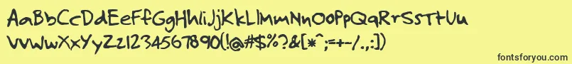 JosefXuerebsTwoAndAHalfMen Font – Black Fonts on Yellow Background
