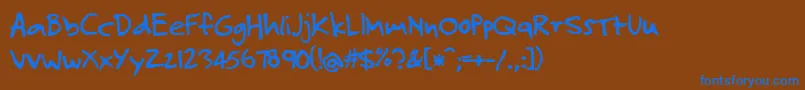 JosefXuerebsTwoAndAHalfMen Font – Blue Fonts on Brown Background