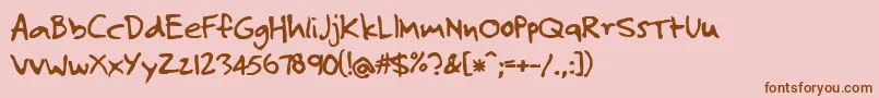 JosefXuerebsTwoAndAHalfMen Font – Brown Fonts on Pink Background