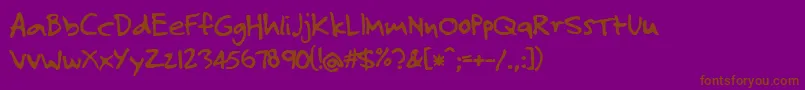 JosefXuerebsTwoAndAHalfMen-fontti – ruskeat fontit violetilla taustalla
