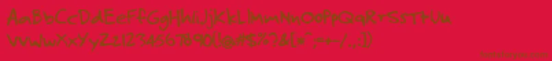 JosefXuerebsTwoAndAHalfMen Font – Brown Fonts on Red Background