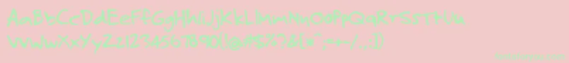 JosefXuerebsTwoAndAHalfMen Font – Green Fonts on Pink Background