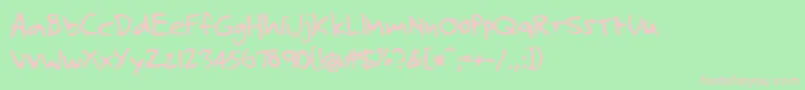 JosefXuerebsTwoAndAHalfMen-fontti – vaaleanpunaiset fontit vihreällä taustalla