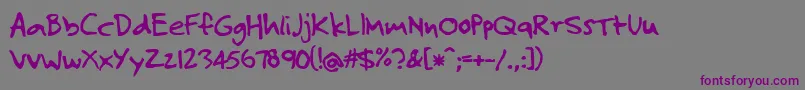 JosefXuerebsTwoAndAHalfMen Font – Purple Fonts on Gray Background
