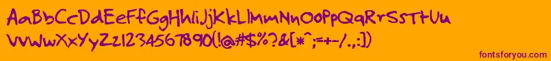 JosefXuerebsTwoAndAHalfMen Font – Purple Fonts on Orange Background