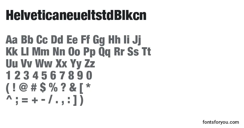 Шрифт HelveticaneueltstdBlkcn – алфавит, цифры, специальные символы