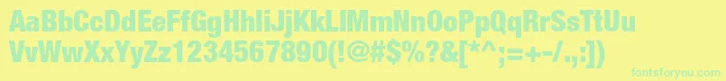HelveticaneueltstdBlkcn Font – Green Fonts on Yellow Background