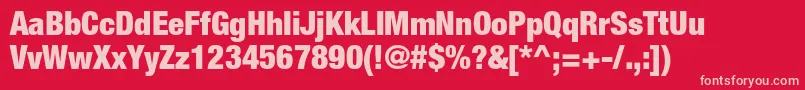 HelveticaneueltstdBlkcn Font – Pink Fonts on Red Background