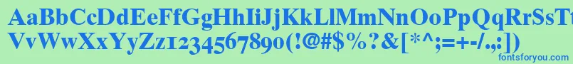 GrecoTenOldstyleSsiBoldOldStyleFigures Font – Blue Fonts on Green Background