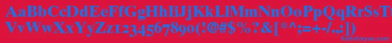Więcej informacji o czcionce GrecoTenOldstyleSsiBoldOldStyleFigures Czcionka GrecoTenOldstyleSsiBoldOldStyleFigures – niebieskie czcionki na czerwonym tle
