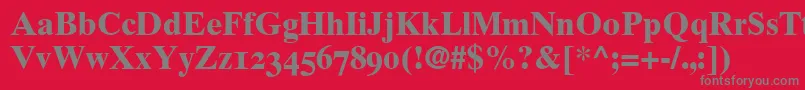 GrecoTenOldstyleSsiBoldOldStyleFigures Font – Gray Fonts on Red Background