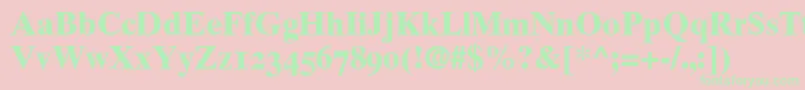 GrecoTenOldstyleSsiBoldOldStyleFigures-Schriftart – Grüne Schriften auf rosa Hintergrund