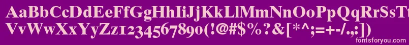 GrecoTenOldstyleSsiBoldOldStyleFigures-Schriftart – Rosa Schriften auf violettem Hintergrund