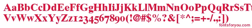 フォントGrecoTenOldstyleSsiBoldOldStyleFigures – 白い背景に赤い文字