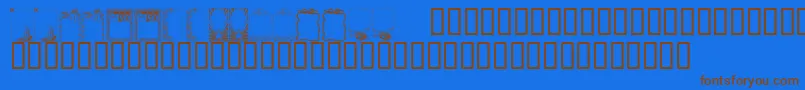 KrHolidayFrames1 Font – Brown Fonts on Blue Background