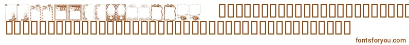 Шрифт KrHolidayFrames1 – коричневые шрифты на белом фоне