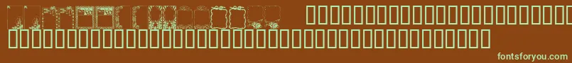 Шрифт KrHolidayFrames1 – зелёные шрифты на коричневом фоне