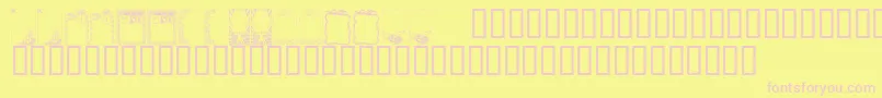 フォントKrHolidayFrames1 – ピンクのフォント、黄色の背景