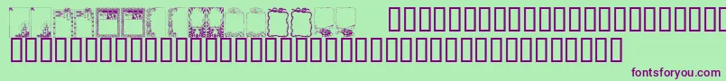 KrHolidayFrames1 Font – Purple Fonts on Green Background