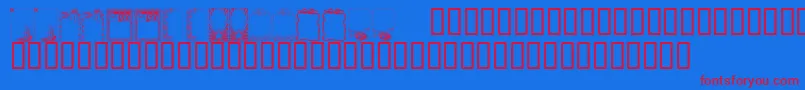 KrHolidayFrames1-fontti – punaiset fontit sinisellä taustalla