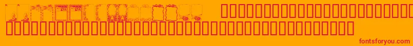 KrHolidayFrames1-Schriftart – Rote Schriften auf orangefarbenem Hintergrund